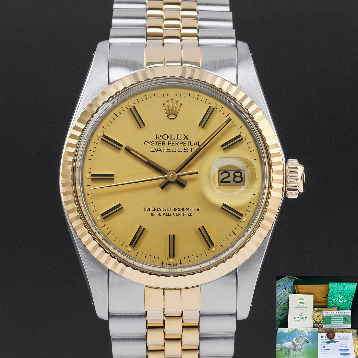 Rolex Datejust 36 16013 (1984) - 36 mm Gold/Steel case (1/8)