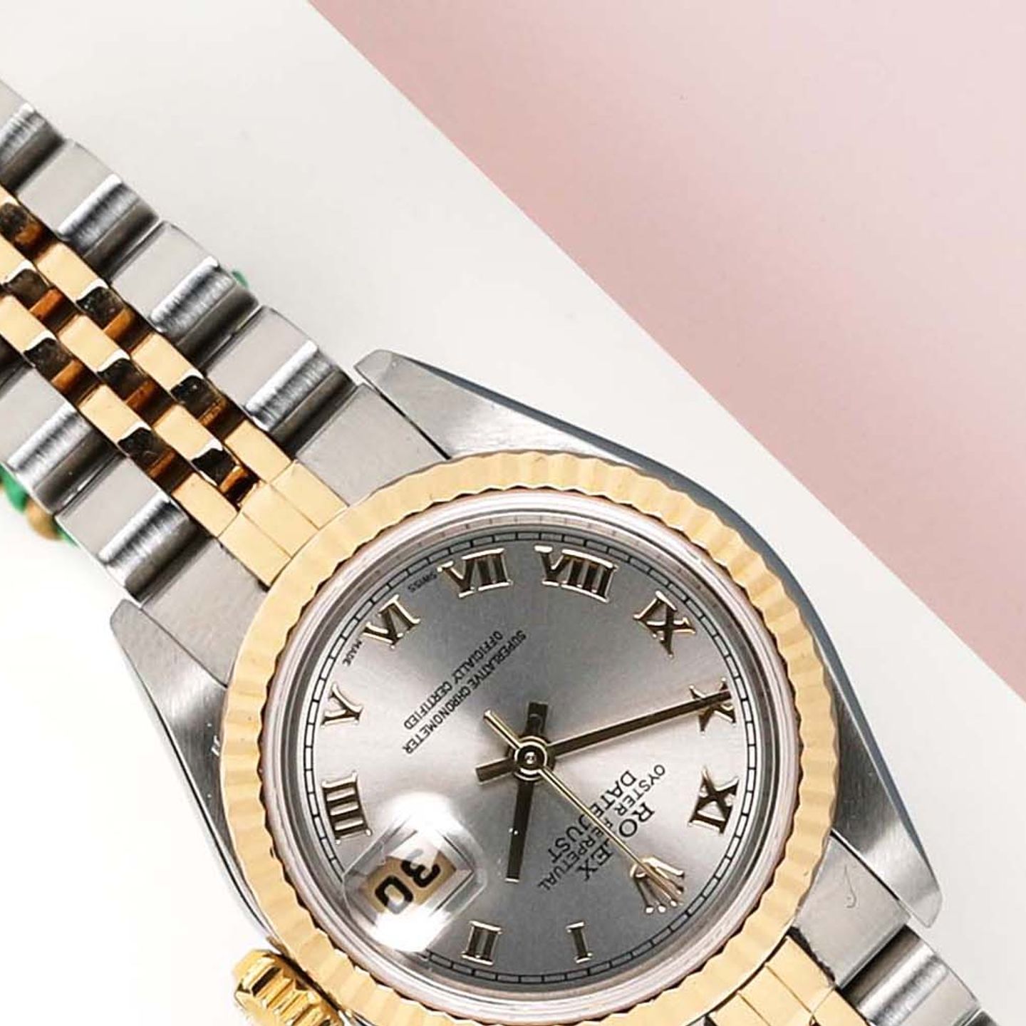 Rolex Lady-Datejust 79173 (2004) - Grey dial 26 mm Gold/Steel case (4/8)