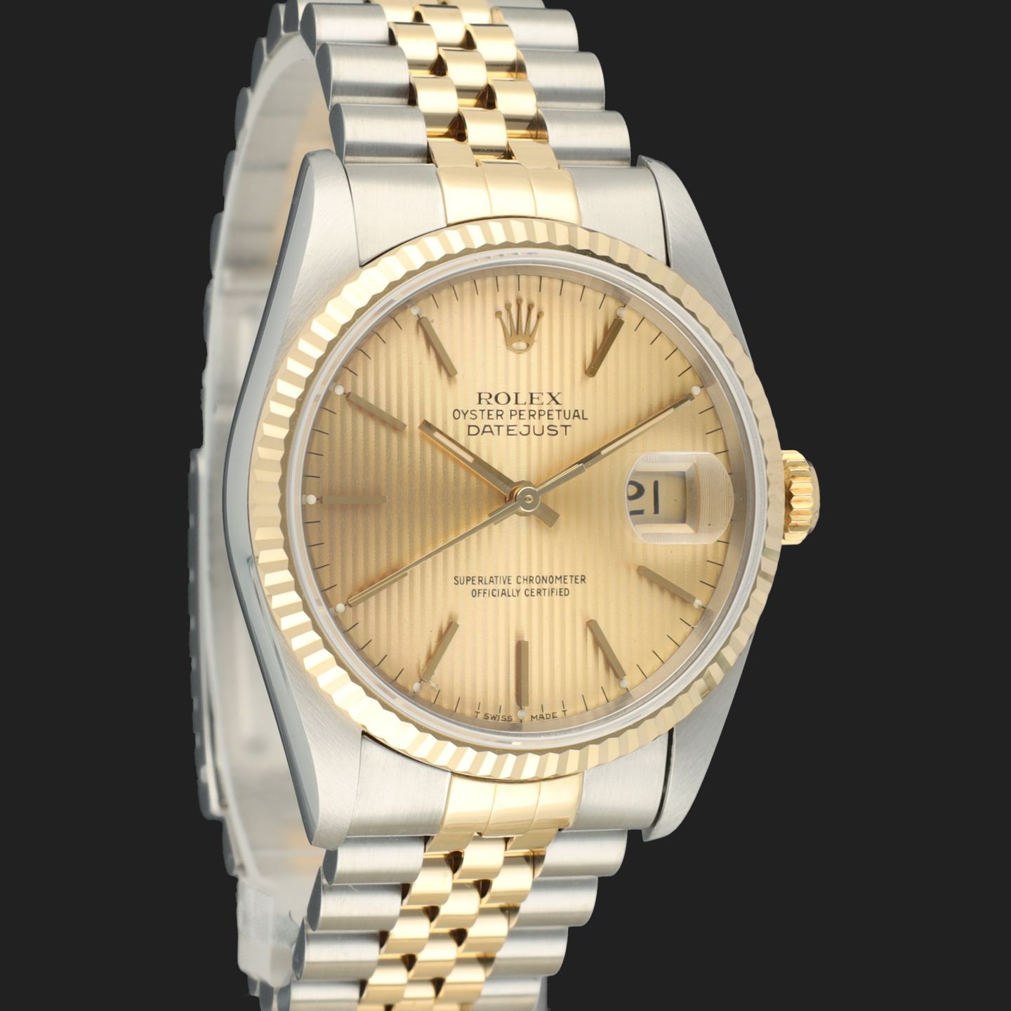 Rolex Datejust 36 16233 (1996) - Champagne dial 36 mm Gold/Steel case (4/8)