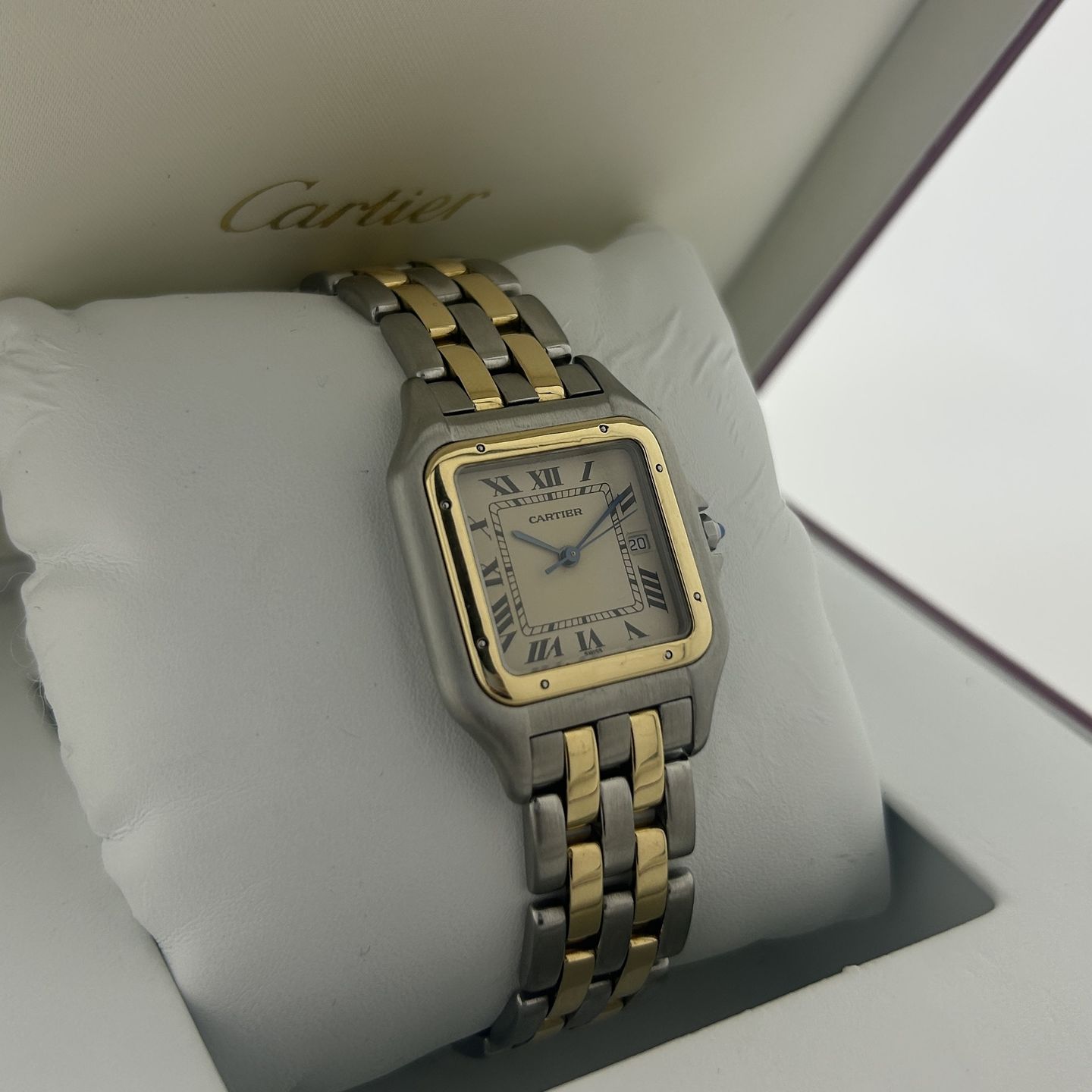 Cartier Panthère 83957 (Unknown (random serial)) - Champagne dial 29 mm Gold/Steel case (8/8)