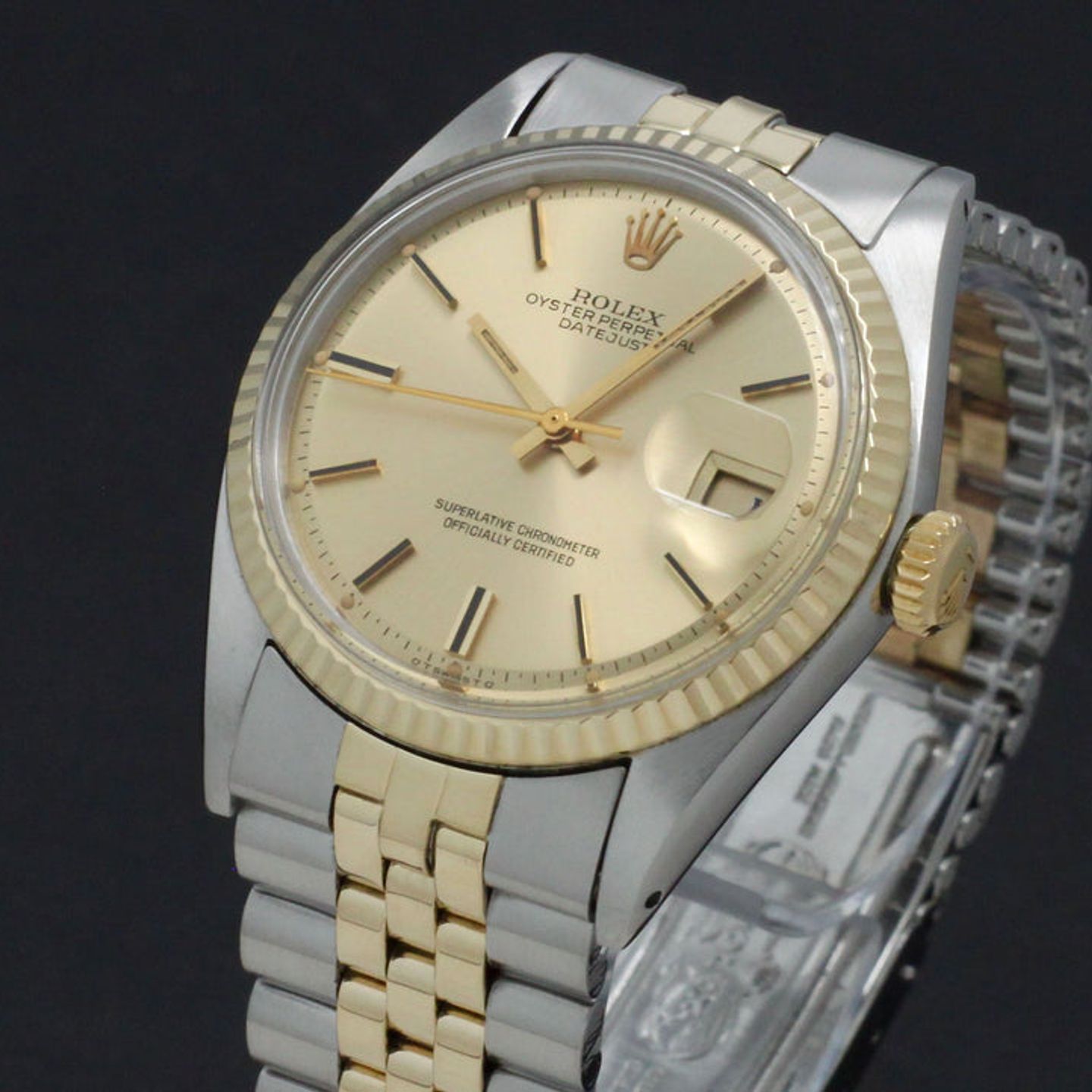 Rolex Datejust 1601 (1973) - Gold dial 36 mm Gold/Steel case (7/7)