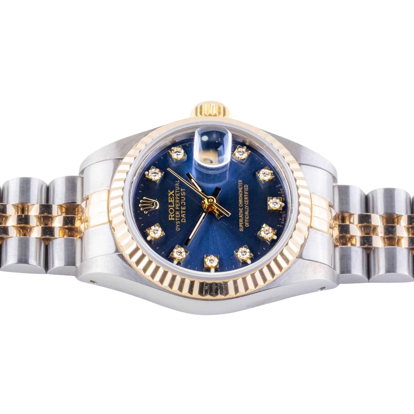 Rolex Lady-Datejust 69173 (1993) - Blue dial 26 mm Gold/Steel case (5/8)