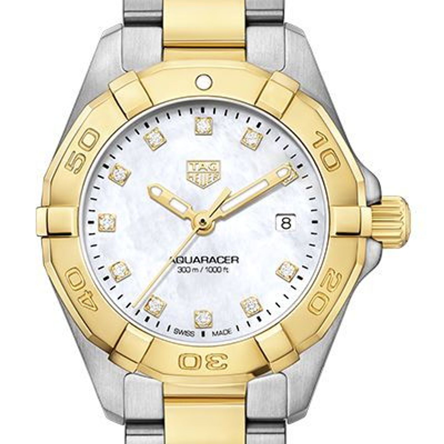 TAG Heuer Aquaracer Lady WBD1422.BB0321 (2024) - Wit wijzerplaat 27mm Staal (1/2)