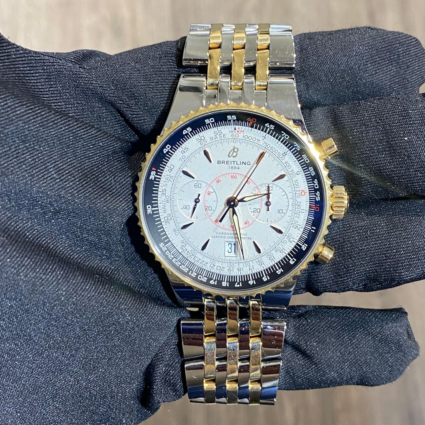 Breitling Montbrillant Légende C23340 (Onbekend (willekeurig serienummer)) - Bruin wijzerplaat 47mm Staal (1/1)