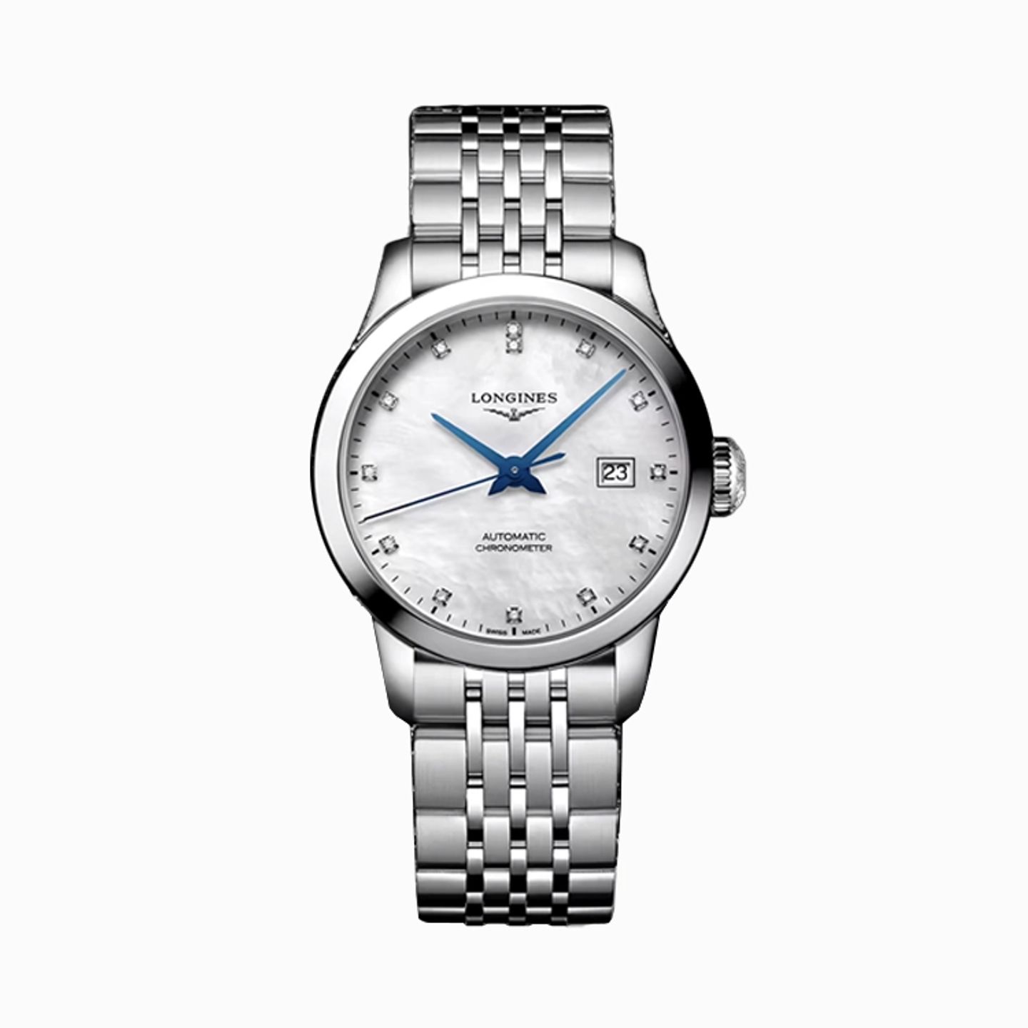 Longines Record L2.321.4.87.6 (2025) - Pearl dial 30 mm Steel case (1/1)