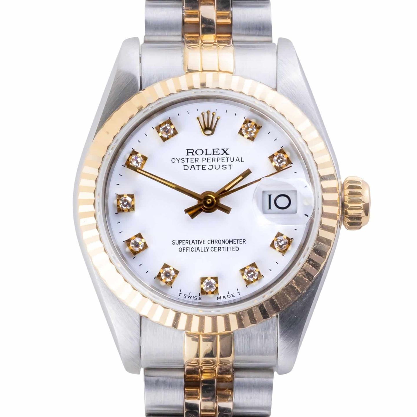 Rolex Lady-Datejust 69173 (1985) - White dial 26 mm Gold/Steel case (3/8)