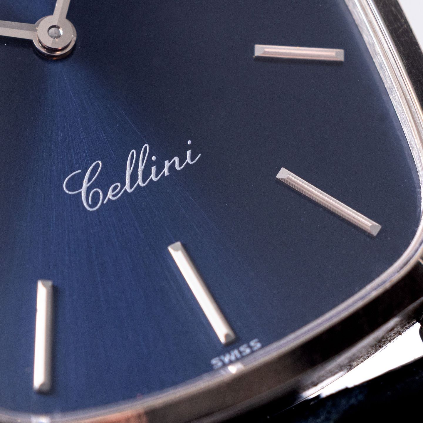Rolex Cellini 4113 (1999) - Blue dial 26 mm White Gold case (3/8)