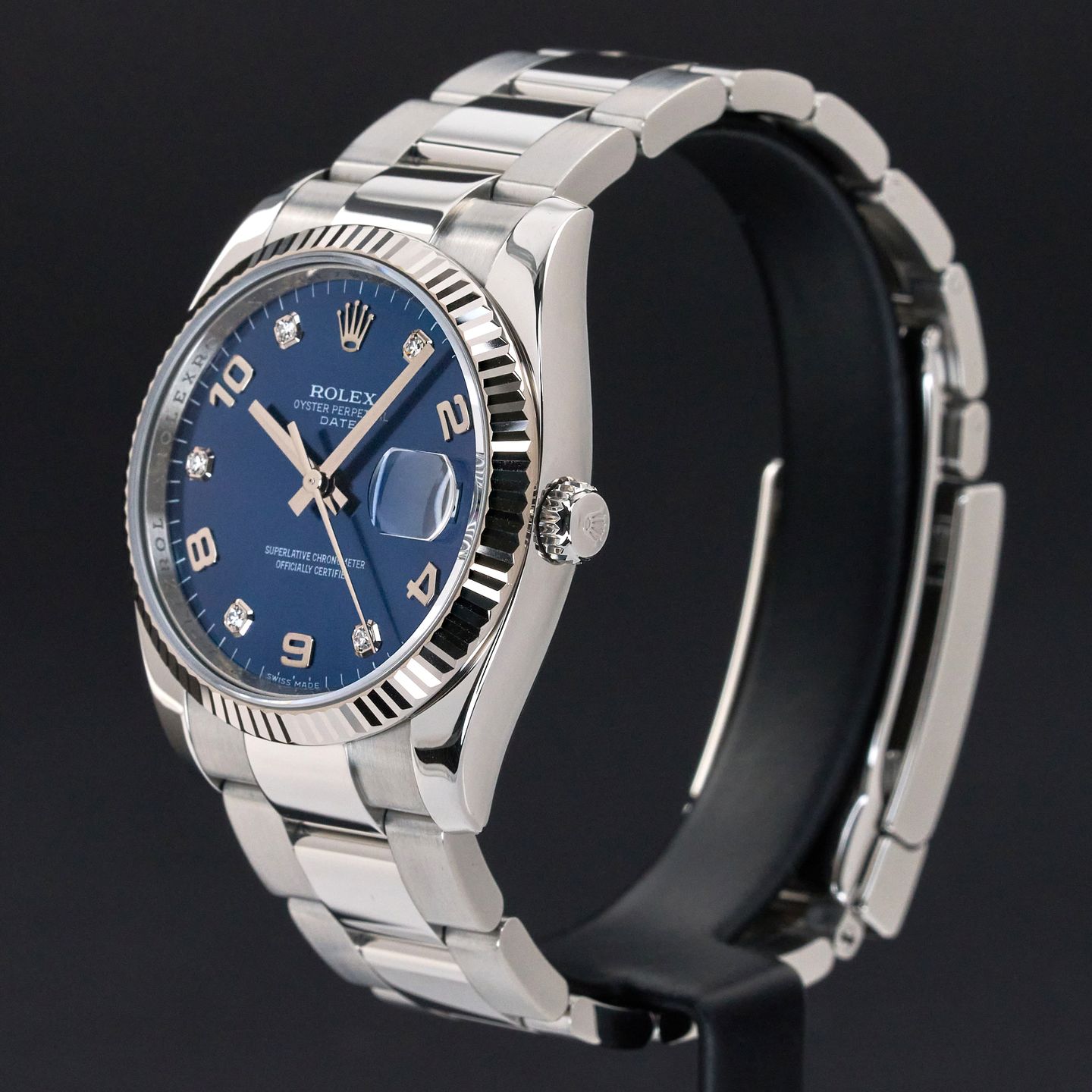 Rolex Oyster Perpetual Date 115234 (2007) - Blue dial 34 mm Steel case (3/7)