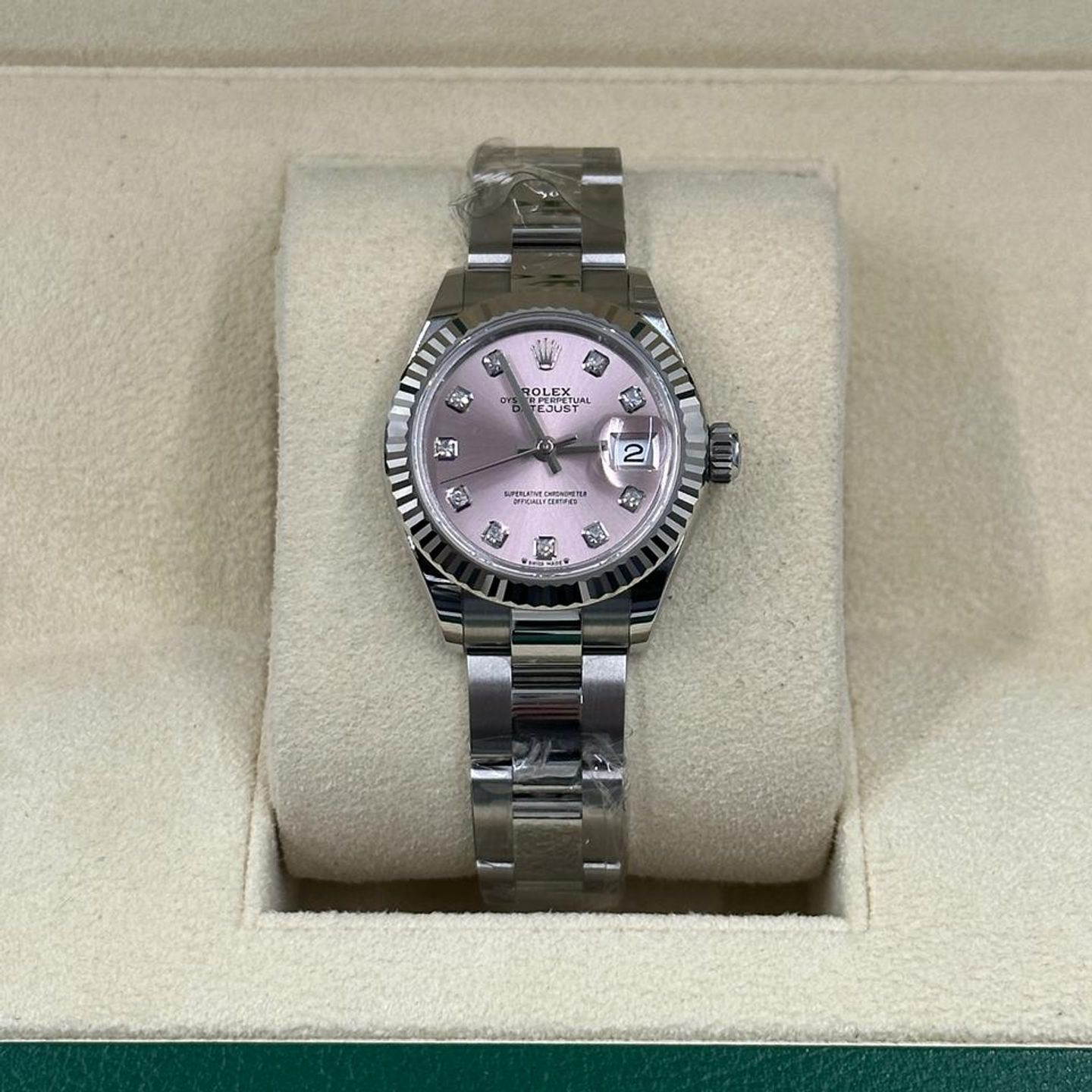 Rolex Lady-Datejust 279174 (2025) - Roze wijzerplaat 28mm Staal (6/10)
