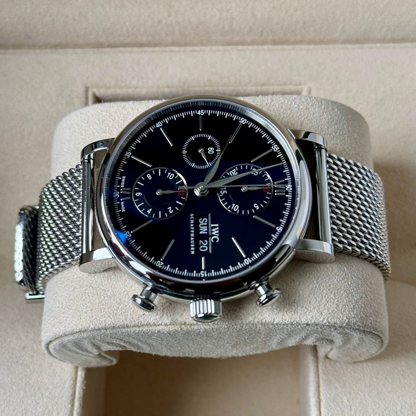 IWC Portofino Chronograph IW391010 (2018) - Zwart wijzerplaat 42mm Staal (4/7)