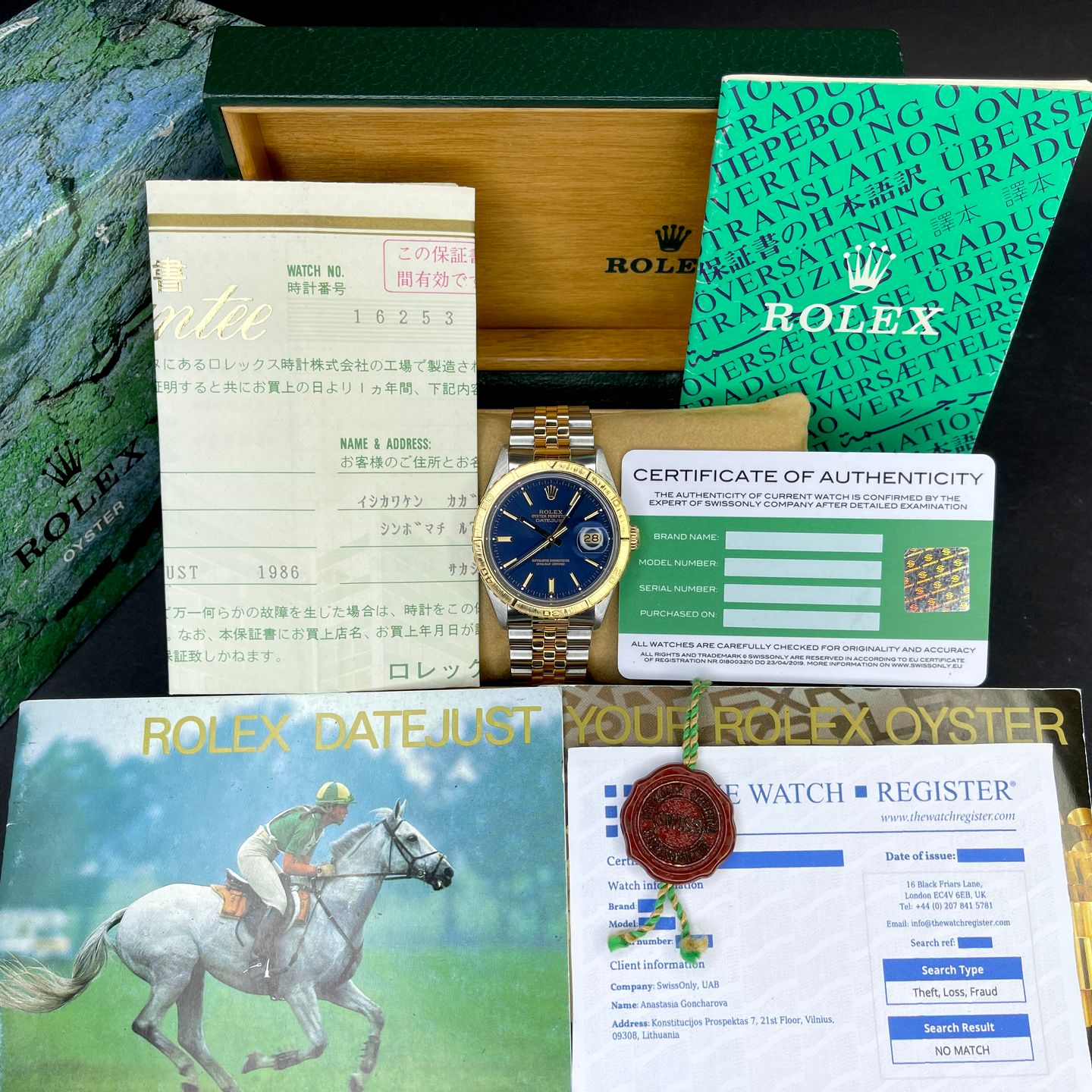 Rolex Datejust Turn-O-Graph 16253 (1986) - Blue dial 36 mm Gold/Steel case (3/8)