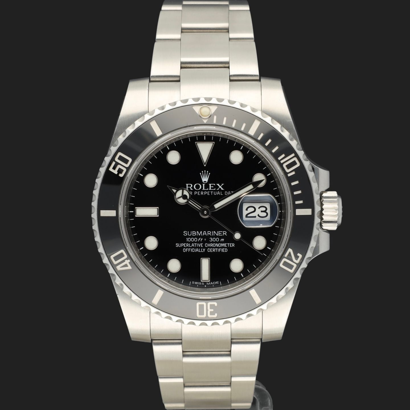 Rolex Submariner Date 116610LN (2013) - Zwart wijzerplaat 40mm Staal (3/8)