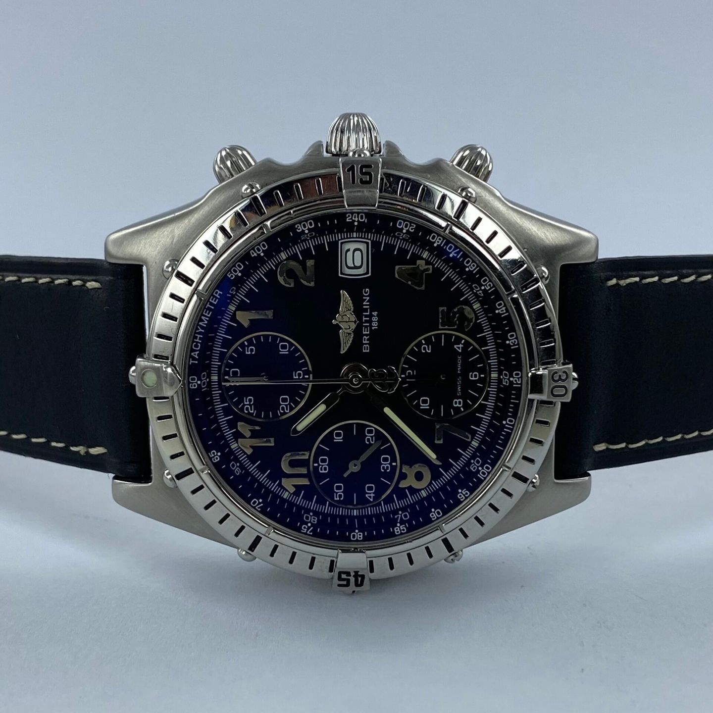 Breitling Chronomat 13050 (Unknown (random serial)) - Black dial Unknown Steel case (1/6)