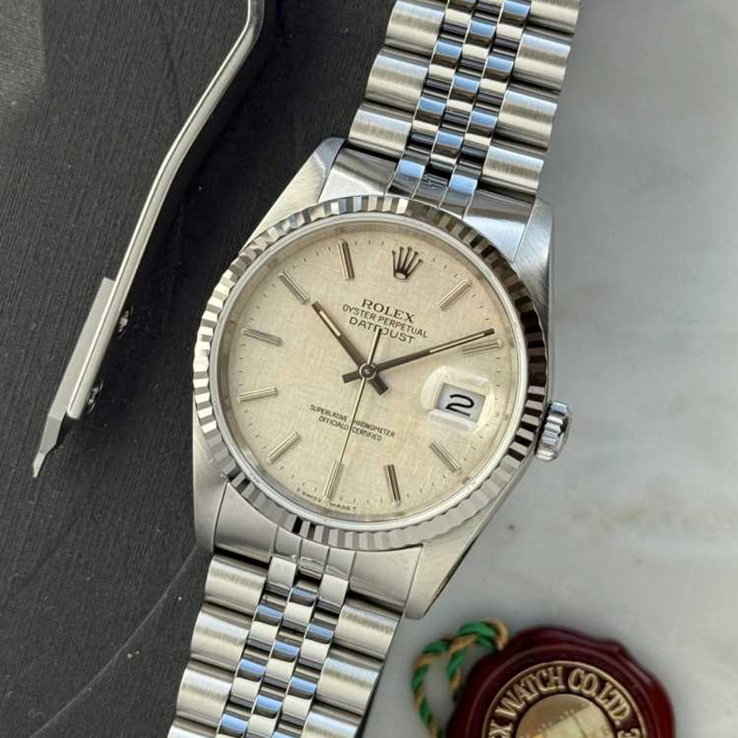 Rolex Datejust 36 16234 (1993) - Zilver wijzerplaat 36mm Staal (1/8)