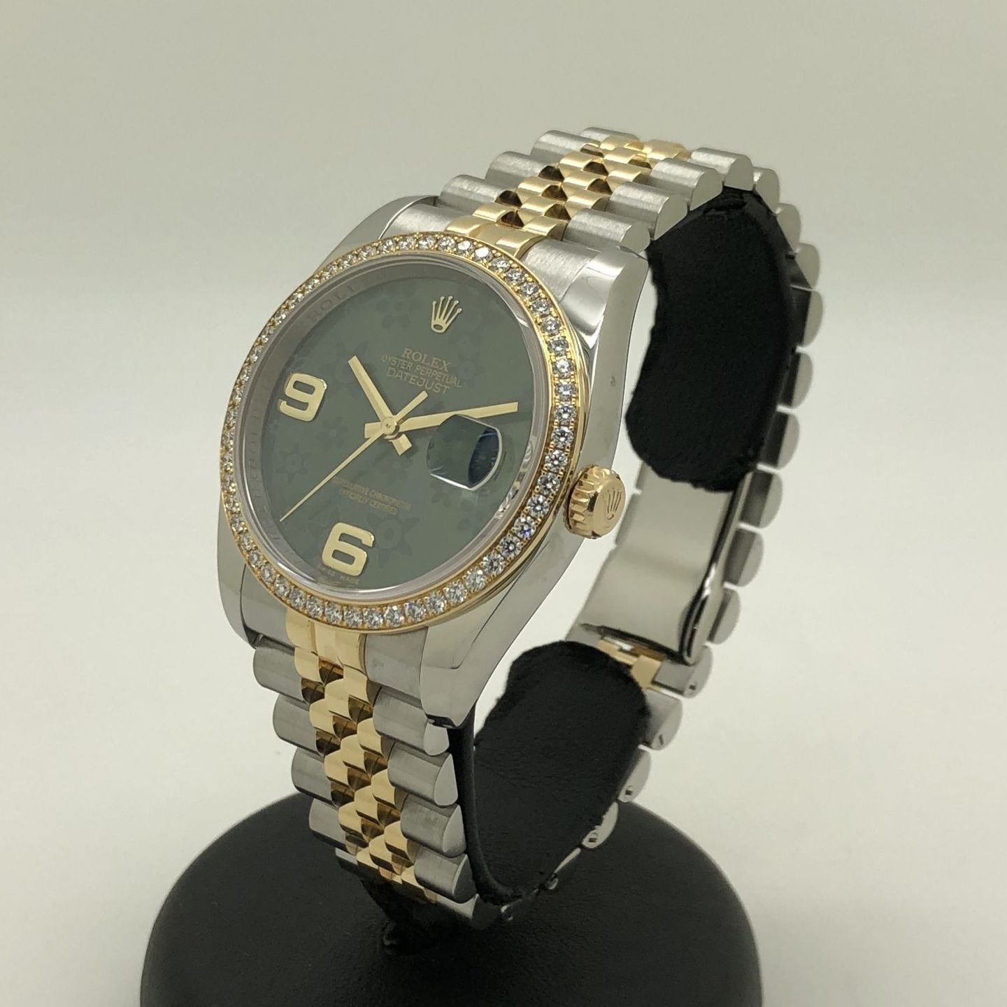 Rolex Datejust 116243 (2010) - Groen wijzerplaat 36mm Goud/Staal (3/8)