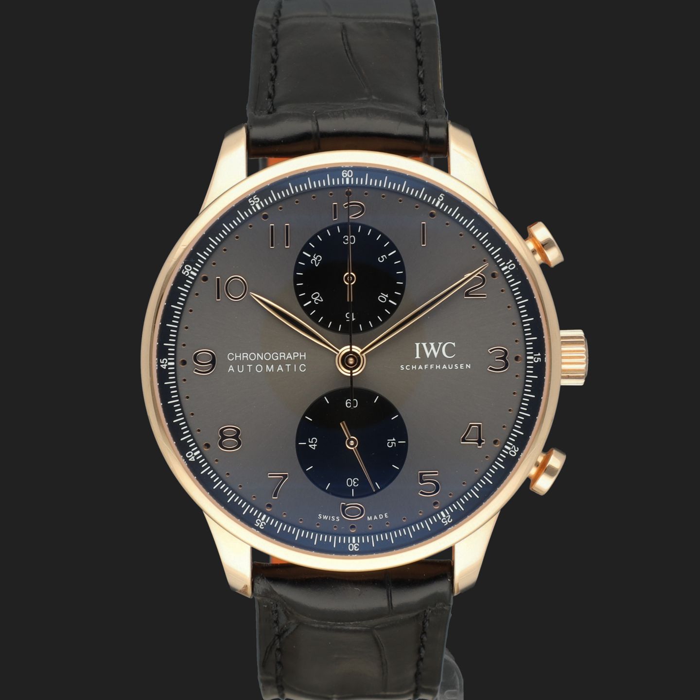 IWC Portuguese Chronograph IW371610 (2023) - Grey dial 41 mm Red Gold case (3/8)