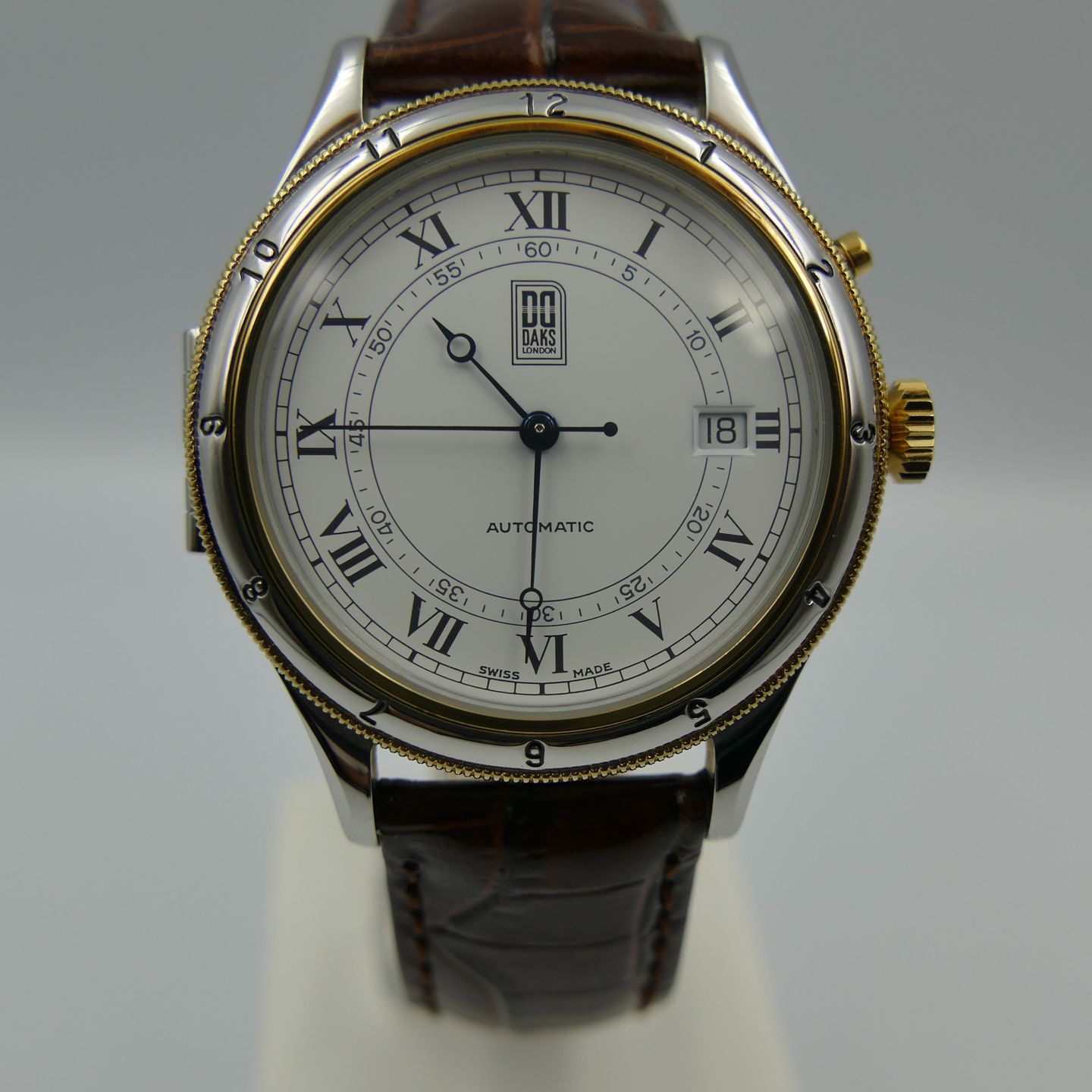 Christiaan v.d. Klaauw Vintage Collector mens watch DAKS London limited edition N051 automatic ETA 2824-2 rare (Onbekend (willekeurig serienummer)) - Wit wijzerplaat 39mm Staal (3/8)