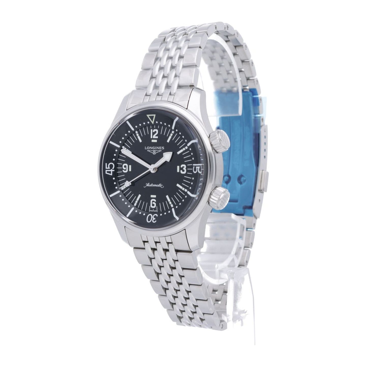 Longines Legend Diver L3.764.4.50.7 (2025) - Zwart wijzerplaat 39mm Staal (2/7)