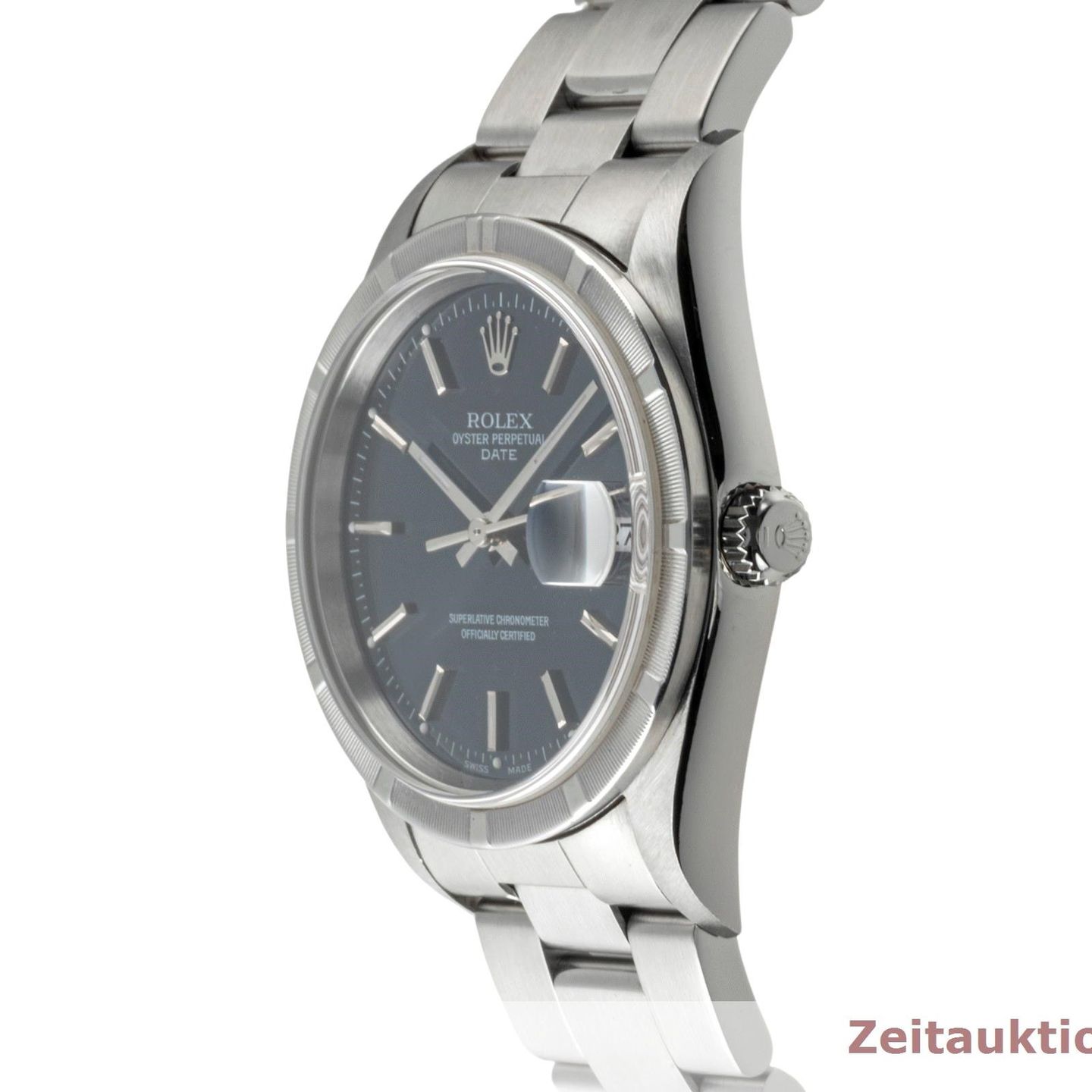 Rolex Oyster Perpetual Date 115210 (2002) - Blue dial 34 mm Steel case (6/8)