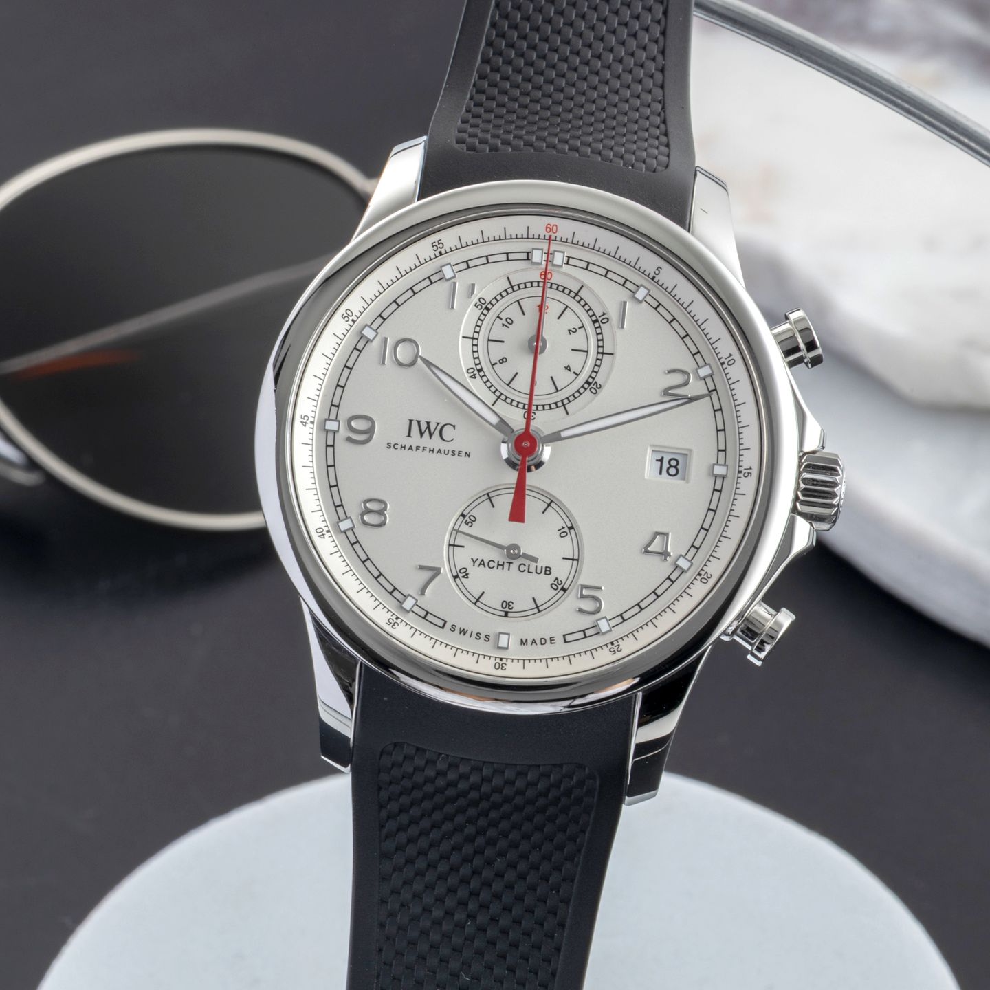 IWC Portuguese Yacht Club Chronograph IW390502 (Unknown (random serial)) - Silver dial 44 mm Steel case (3/8)