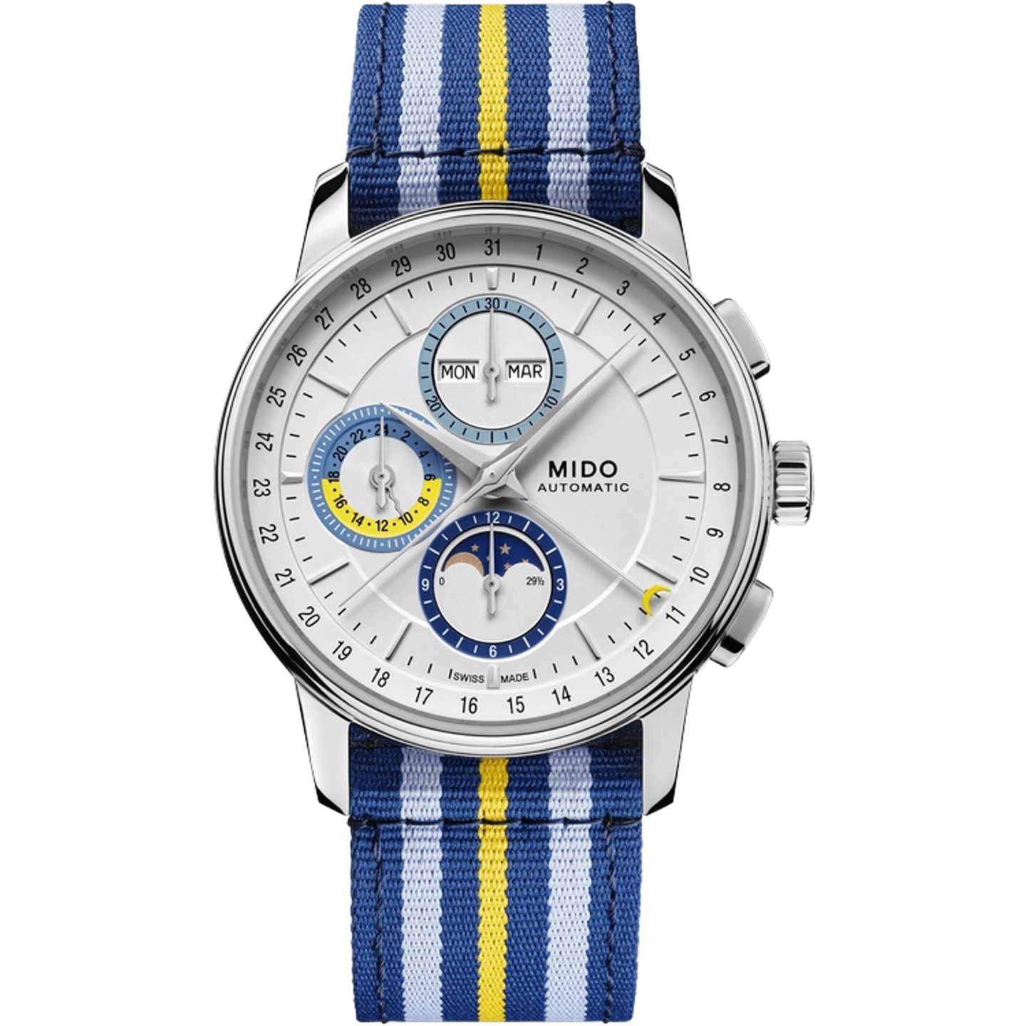 Mido Baroncelli Moonphase M027.625.17.031.00 (2026) - Silver dial 42 mm Steel case (1/1)