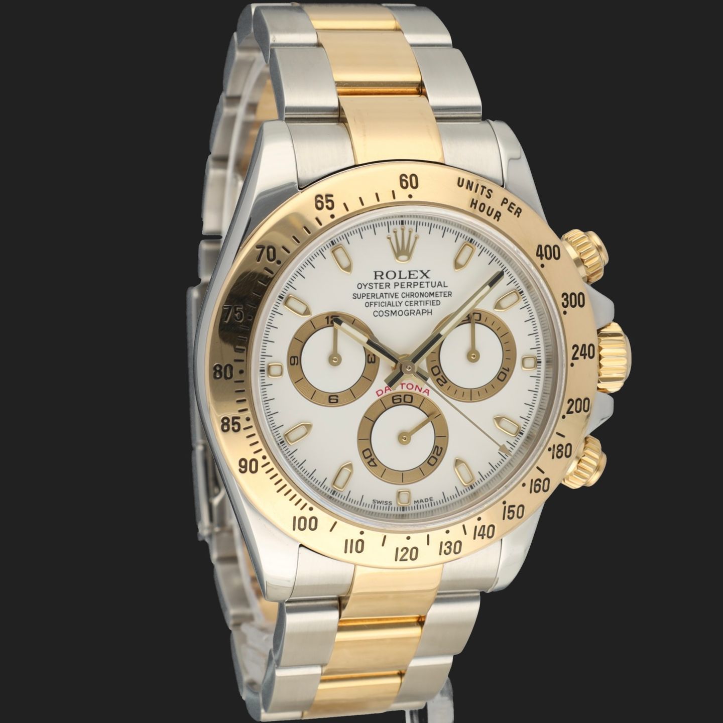 Rolex Daytona 116523 (2005) - Wit wijzerplaat 40mm Goud/Staal (4/8)