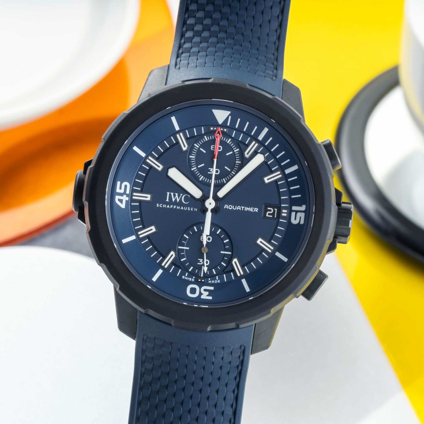 IWC Aquatimer Chronograph IW379507 (Onbekend (willekeurig serienummer)) - Blauw wijzerplaat 45mm Staal (3/8)