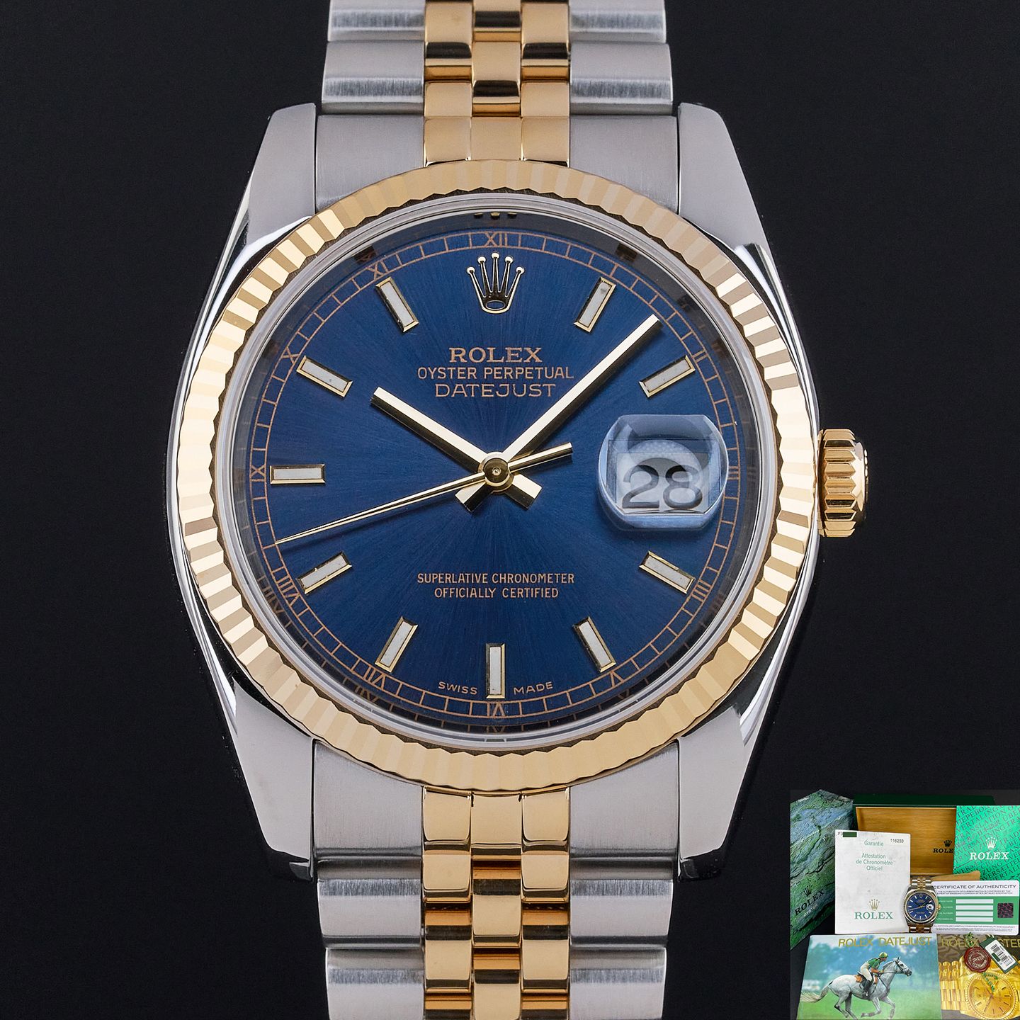 Rolex Datejust 36 116233 (2004) - 36mm Goud/Staal (1/8)