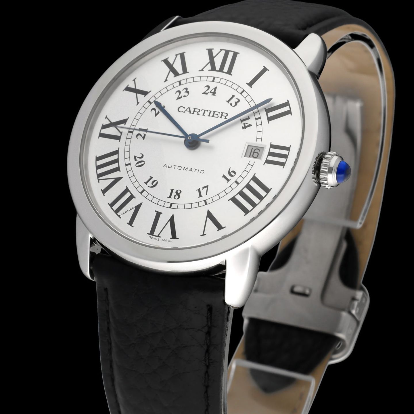 Cartier Ronde Solo de Cartier 3517 (2014) - Zilver wijzerplaat 42mm Staal (7/8)