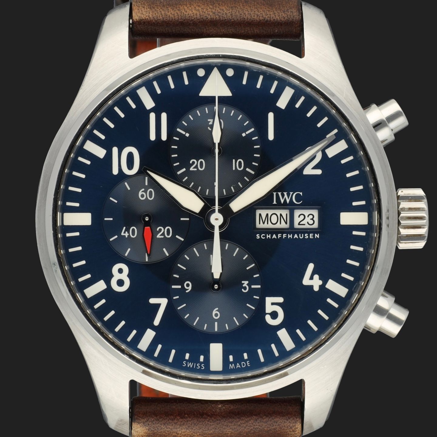 IWC Pilot Chronograph IW377714 (2016) - Blue dial 43 mm Steel case (2/8)