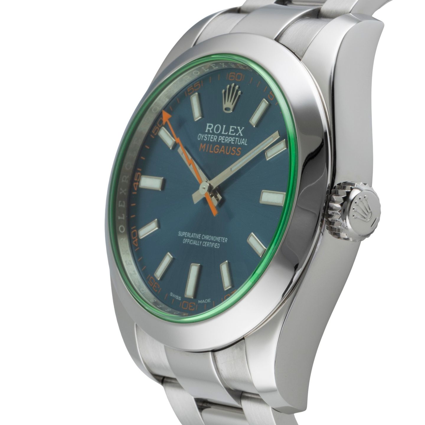 Rolex Milgauss 116400GV (Unknown (random serial)) - Blue dial 40 mm Steel case (6/8)