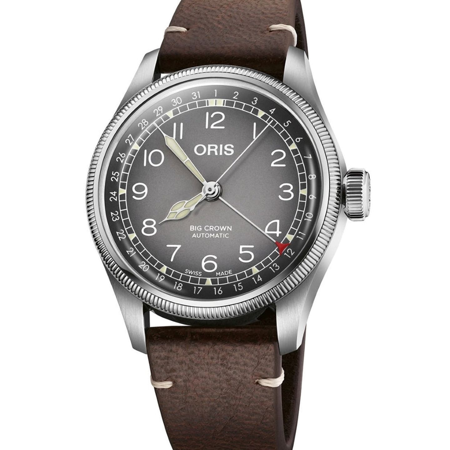 Oris Miles Tonneau 01 754 7779 4063-Set (2026) - Grijs wijzerplaat 38mm Staal (1/1)