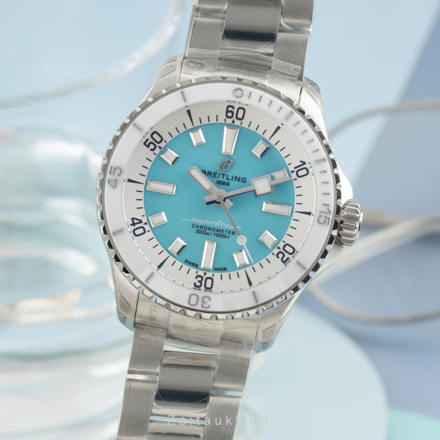 Breitling Superocean A17377211C1A1 (Unknown (random serial)) - Turquoise dial 36 mm Steel case (1/8)