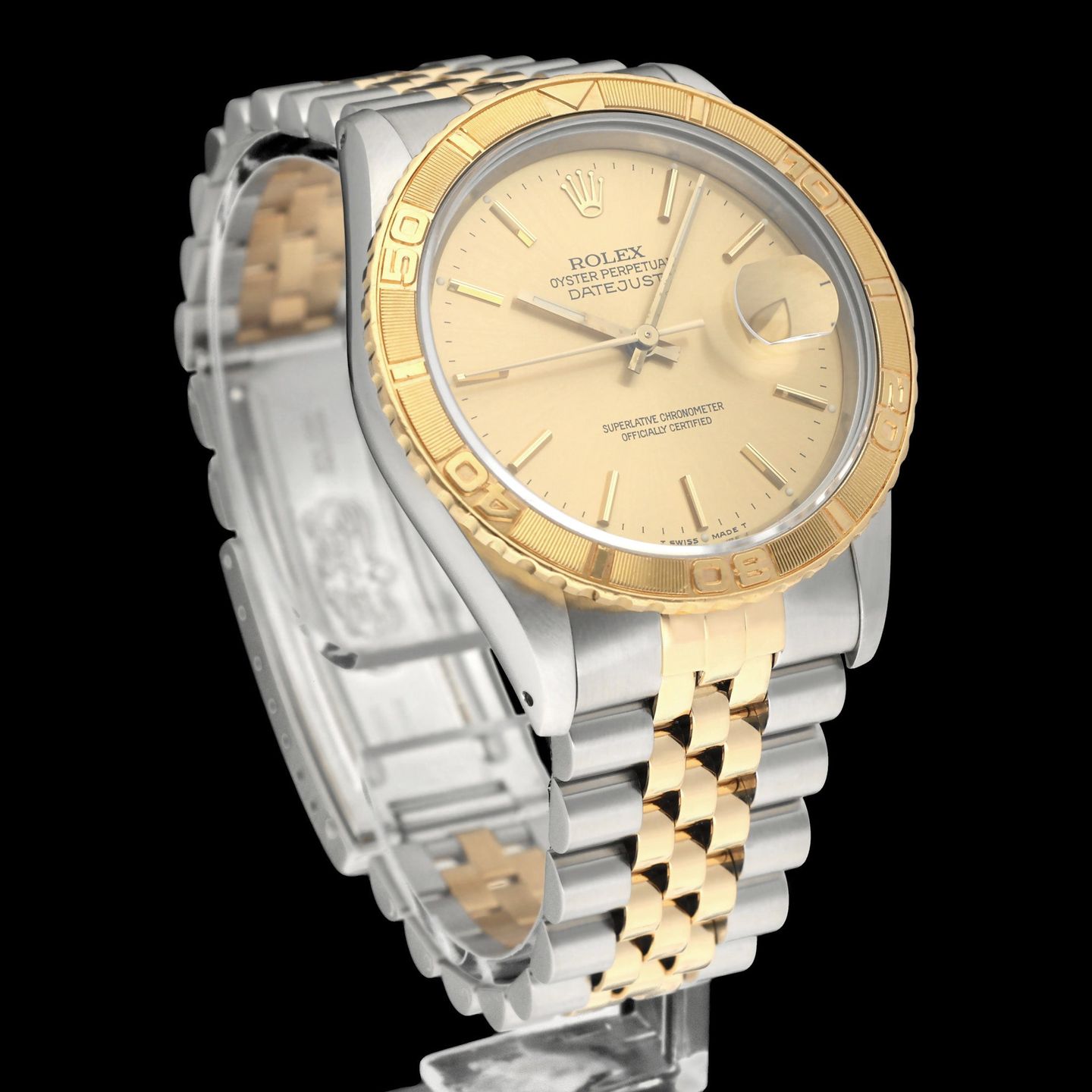 Rolex Datejust Turn-O-Graph 16263 (1991) - Champagne dial 36 mm Gold/Steel case (4/8)