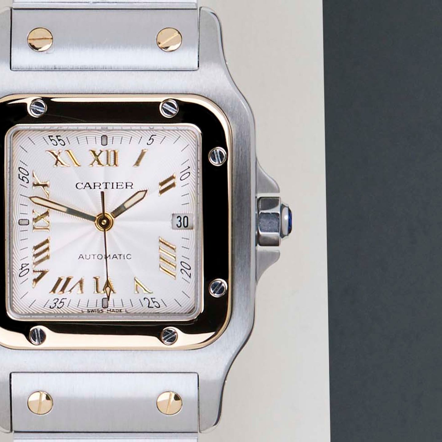 Cartier Santos Galbée 2319 (2001) - Zilver wijzerplaat 29mm Staal (5/8)
