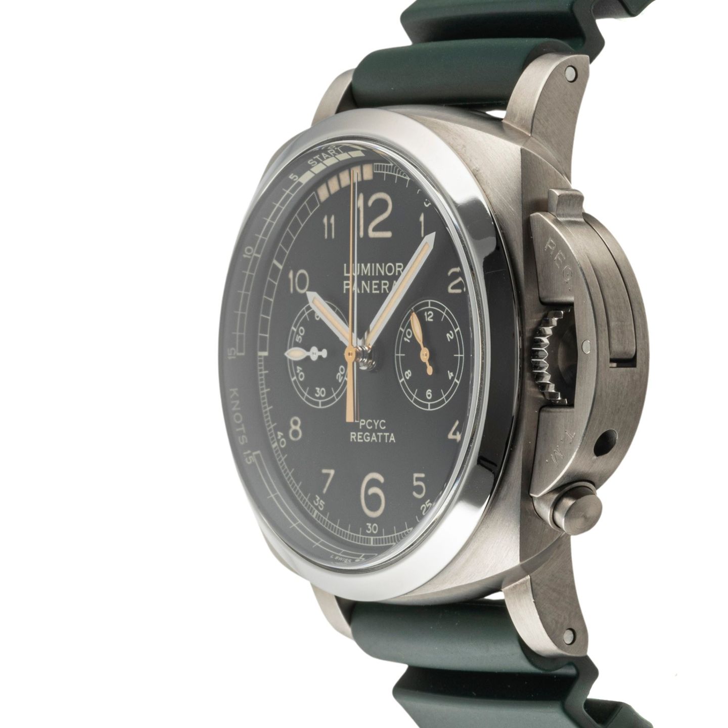 Panerai Luminor 1950 Regatta 3 Days Chrono Flyback PAM00652 (Onbekend (willekeurig serienummer)) - Zwart wijzerplaat 47mm Titanium (6/8)