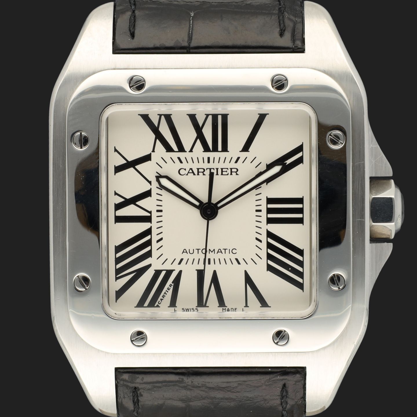 Cartier Santos 100 W20073X8 (2017) - Zilver wijzerplaat 41mm Staal (2/8)