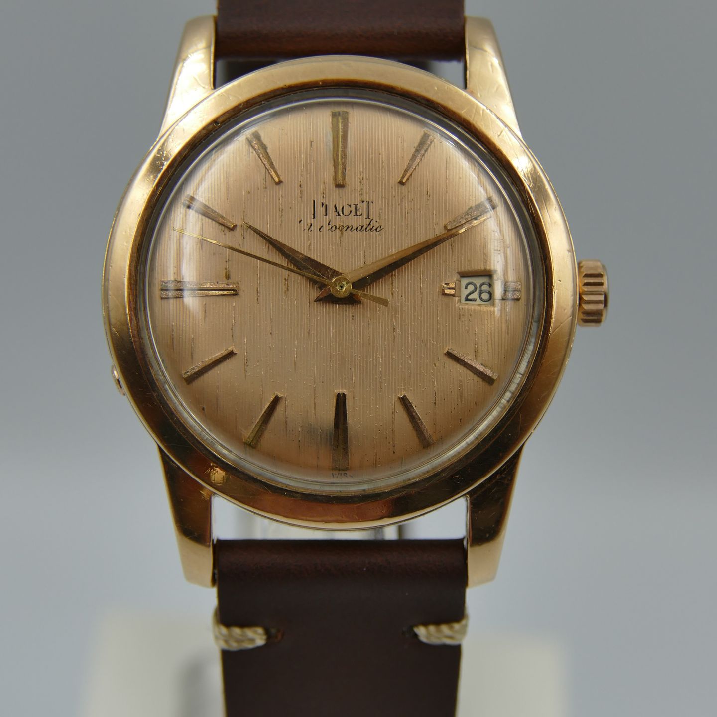 Piaget Unknown ref. 11708 automatic Felsa 694 rose gold cap 34mm vintage 50s (1950) - Goud wijzerplaat 34mm Goud/Staal (2/8)