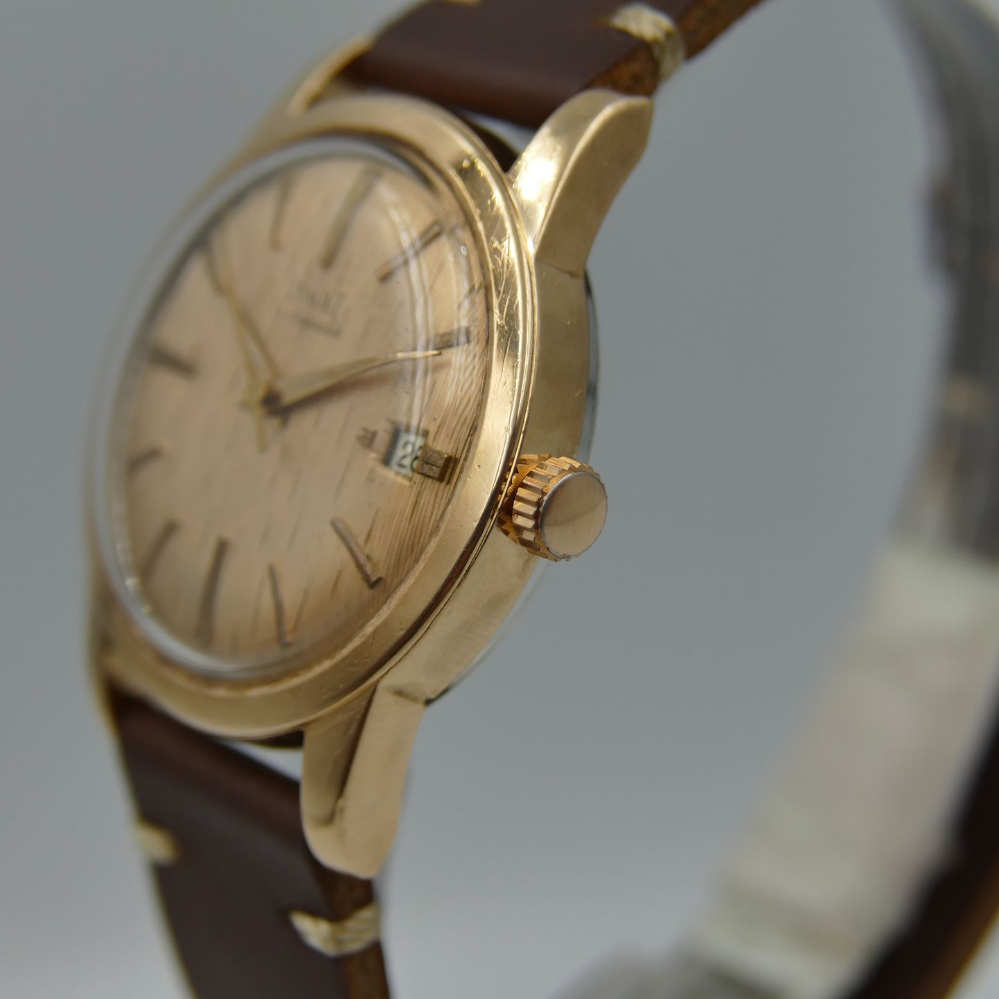 Piaget Unknown ref. 11708 automatic Felsa 694 rose gold cap 34mm vintage 50s (1950) - Goud wijzerplaat 34mm Goud/Staal (3/8)