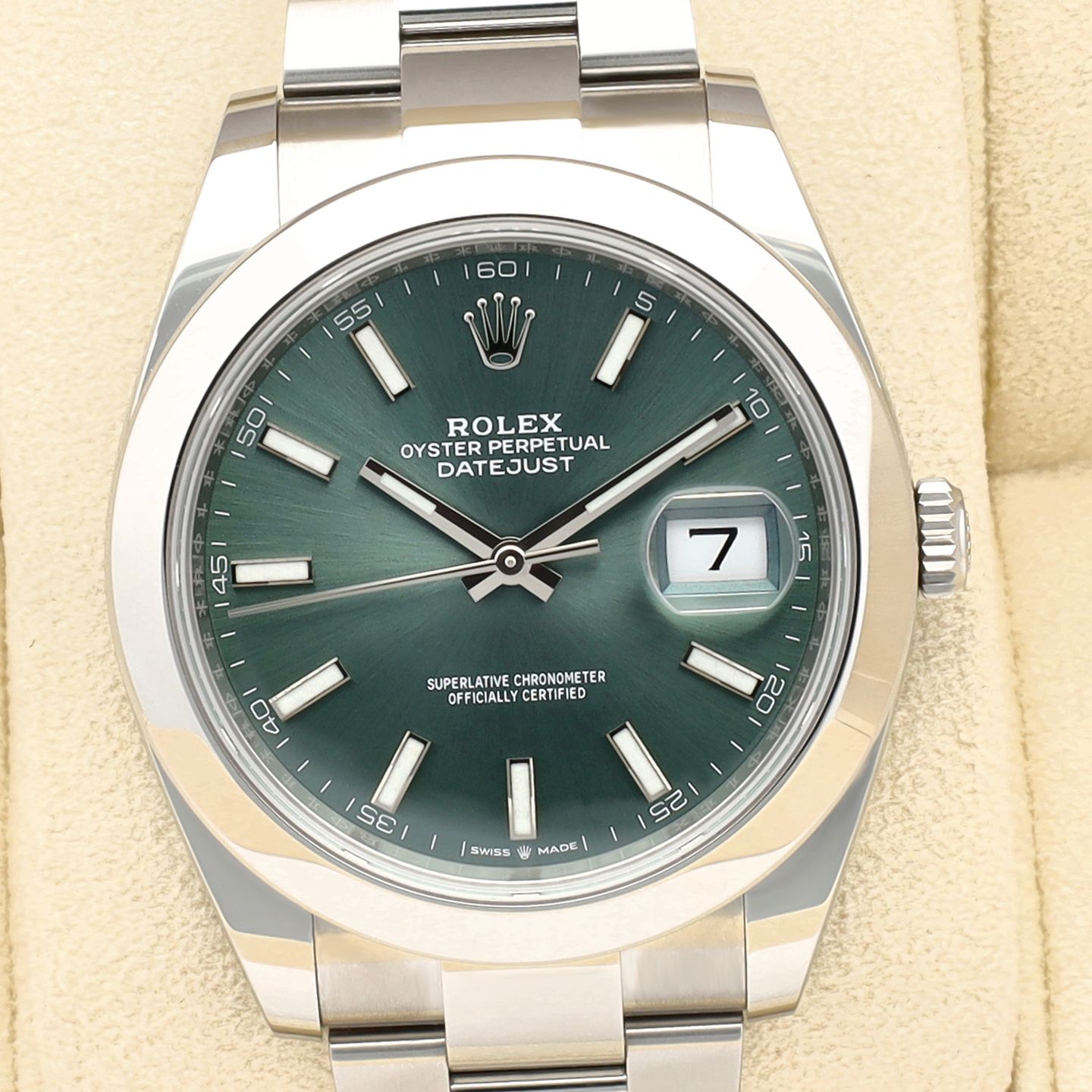 Rolex Datejust 41 126300 (2024) - Groen wijzerplaat 41mm Staal (1/8)