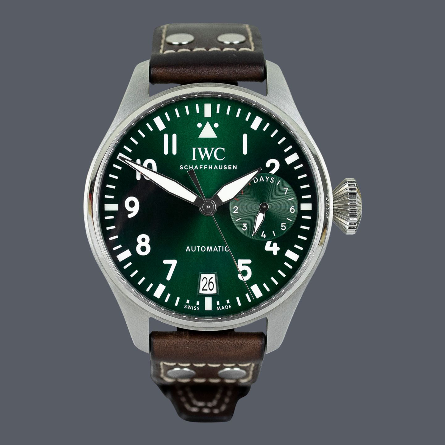 IWC Big Pilot IW501015 (2022) - Groen wijzerplaat 46mm Staal (1/1)