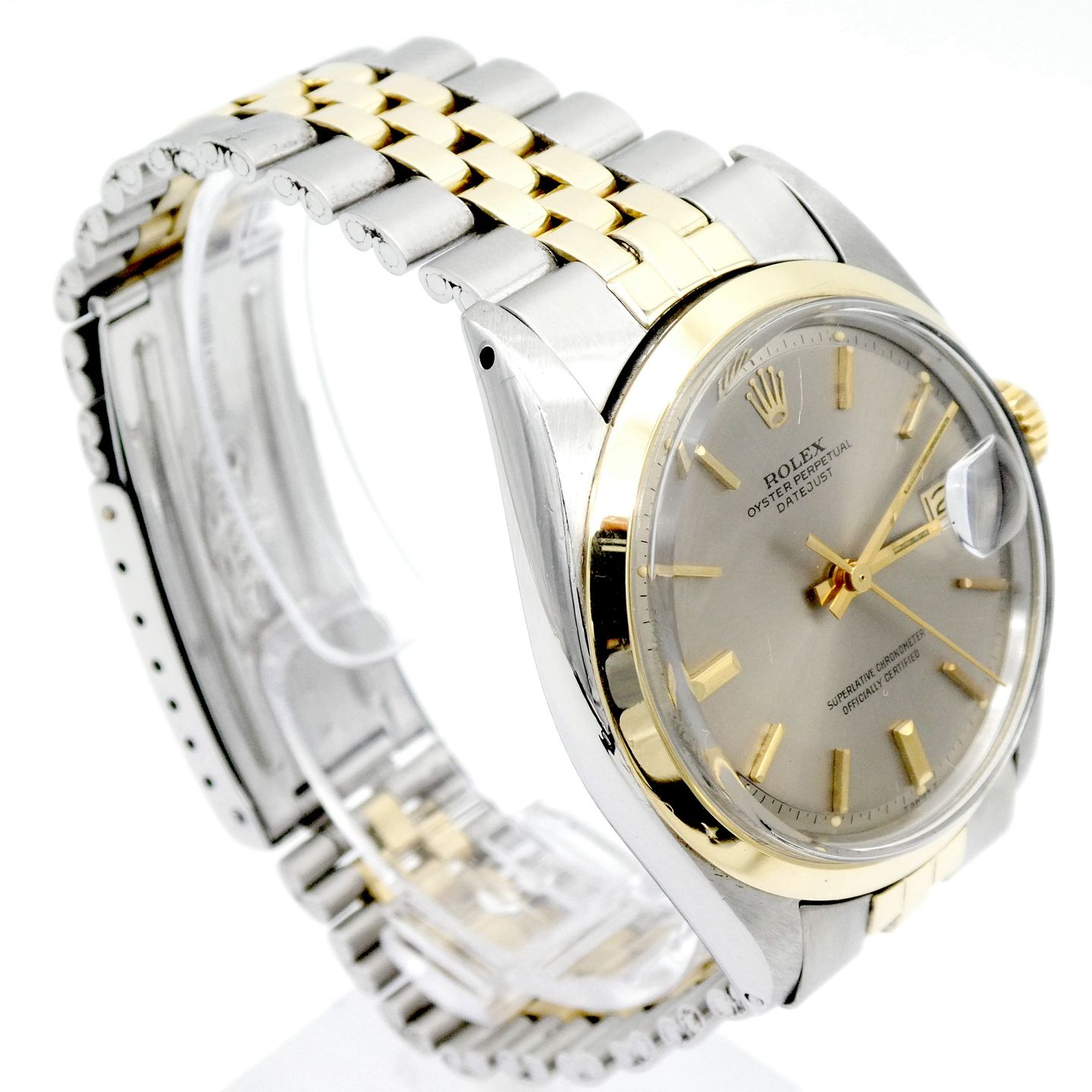 Rolex Datejust 1600 (1972) - Grey dial 36 mm Gold/Steel case (7/8)