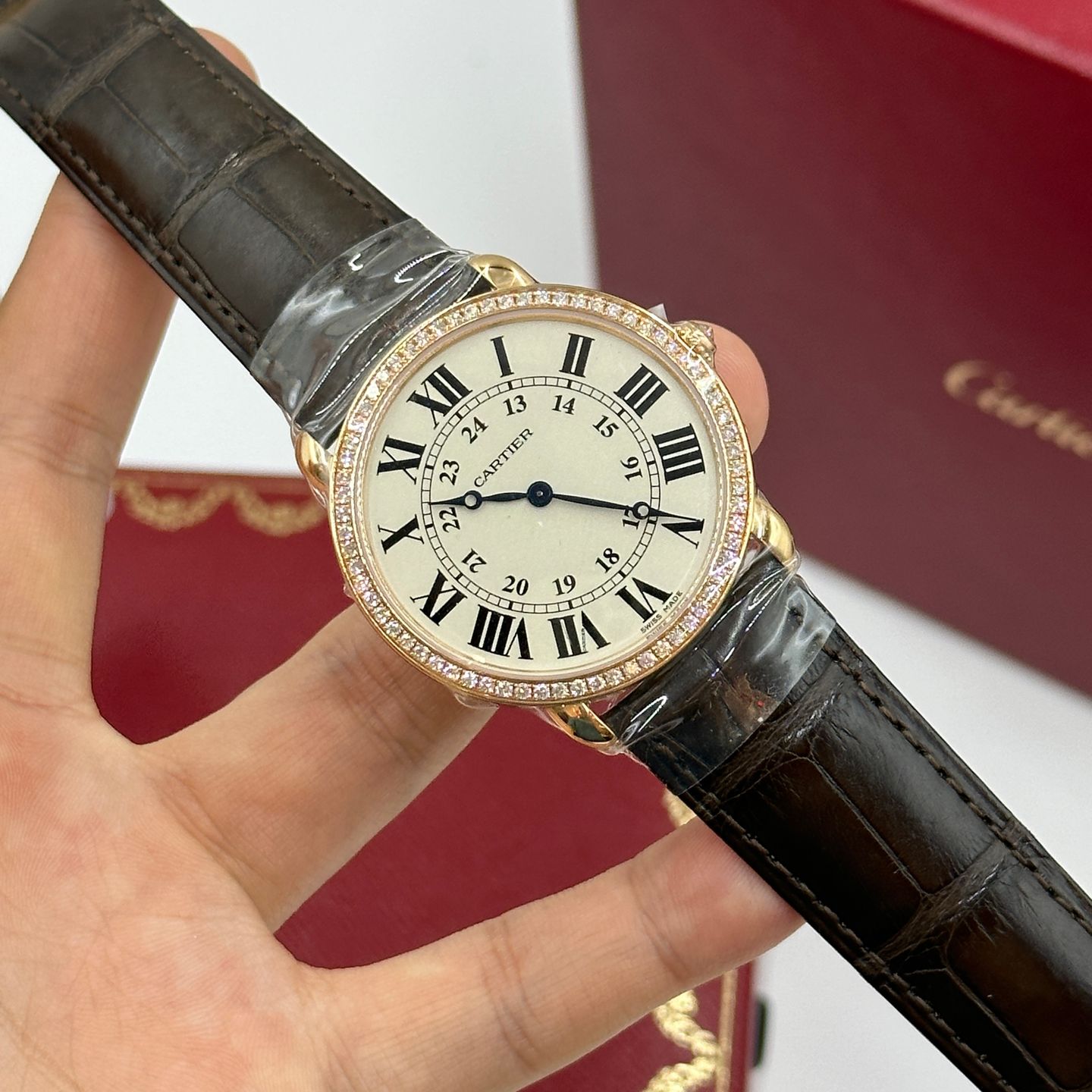 Cartier Ronde Louis Cartier WR000651 (2024) - Zilver wijzerplaat 36mm Roségoud (7/8)