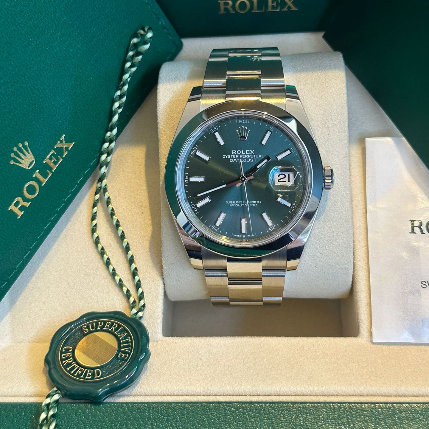 Rolex Datejust 41 126300 (2026) - Groen wijzerplaat 41mm Staal (3/6)