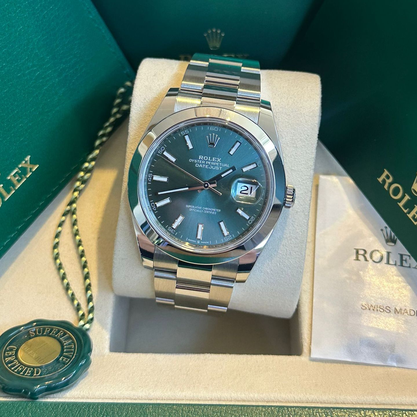 Rolex Datejust 41 126300 (2026) - Groen wijzerplaat 41mm Staal (4/6)