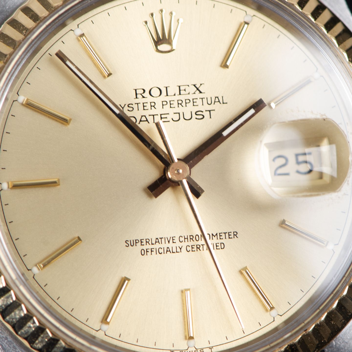 Rolex Datejust 36 16013 (1988) - Champagne dial 36 mm Gold/Steel case (8/8)