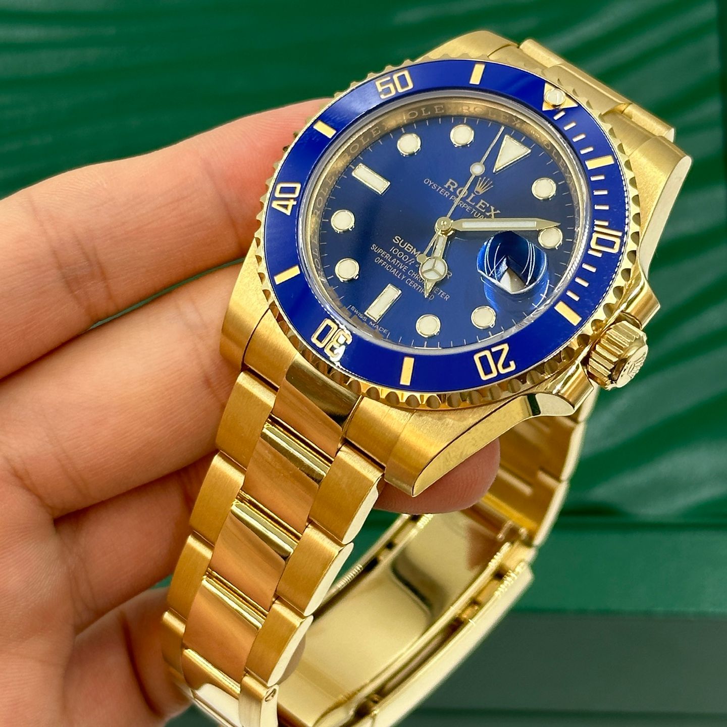 Rolex Submariner Date 116618LB (2020) - Blauw wijzerplaat 40mm Geelgoud (8/8)