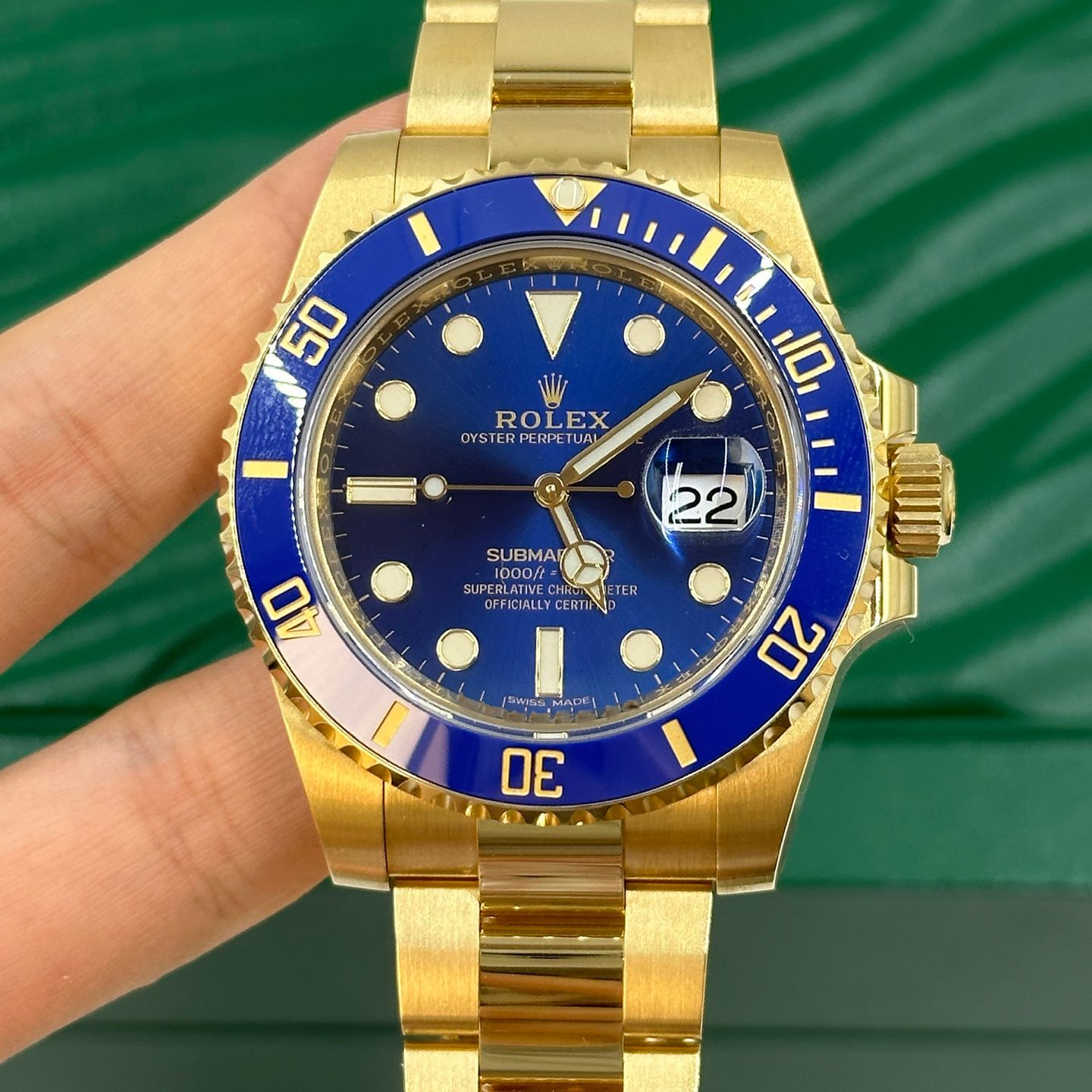 Rolex Submariner Date 116618LB (2020) - Blauw wijzerplaat 40mm Geelgoud (7/8)