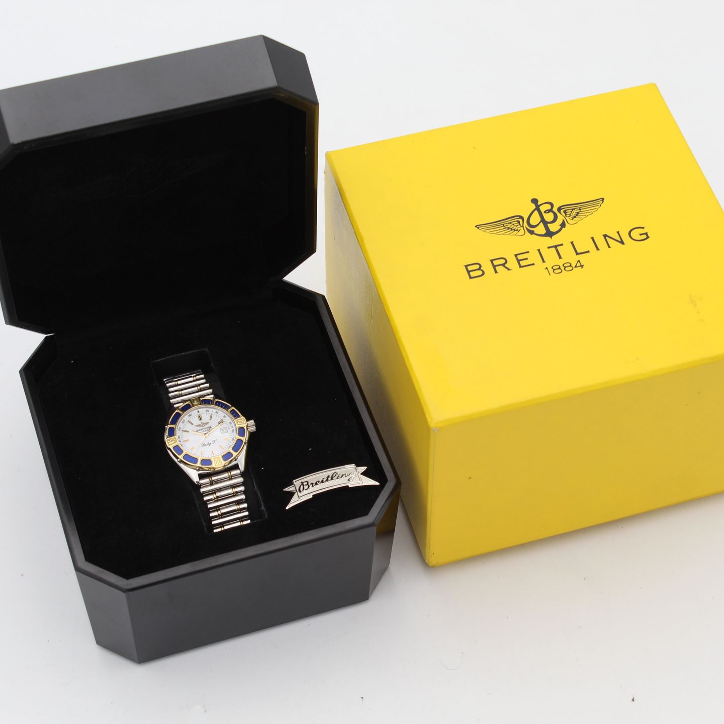 Breitling Lady J D52065 (1995) - Blue dial 31 mm Gold/Steel case (8/8)