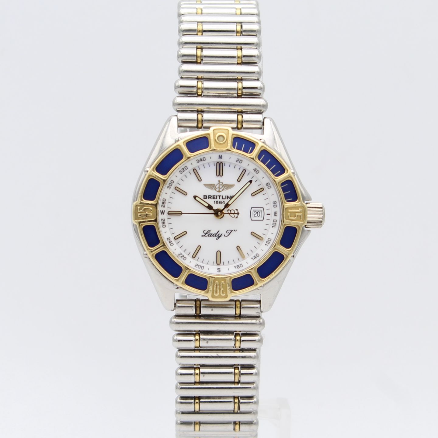 Breitling Lady J D52065 (1995) - Blue dial 31 mm Gold/Steel case (1/8)